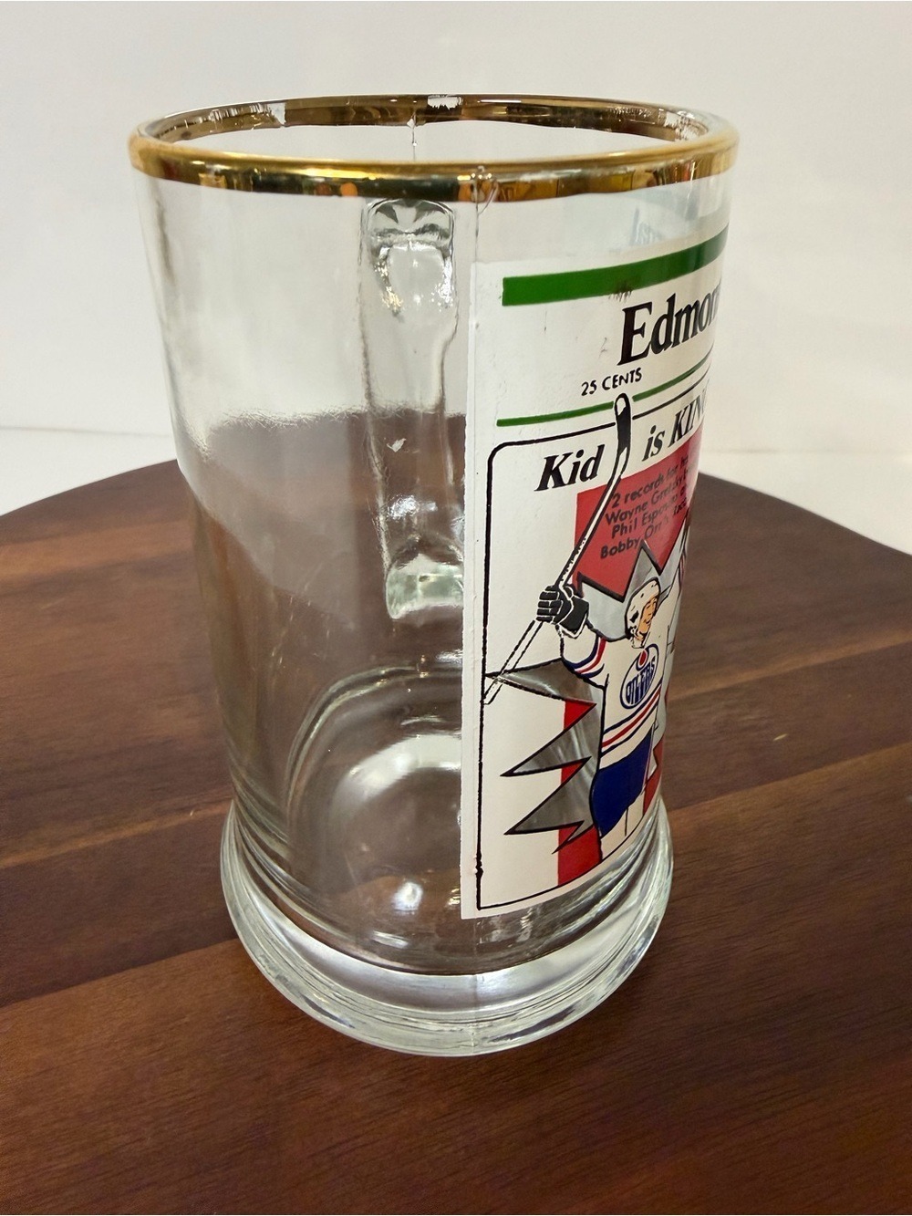 VTG 1981 Wayne Gretzky Edmonton Journal Glass Beer Mug Kid Is King Oilers Set 2 - Picture 4 of 16